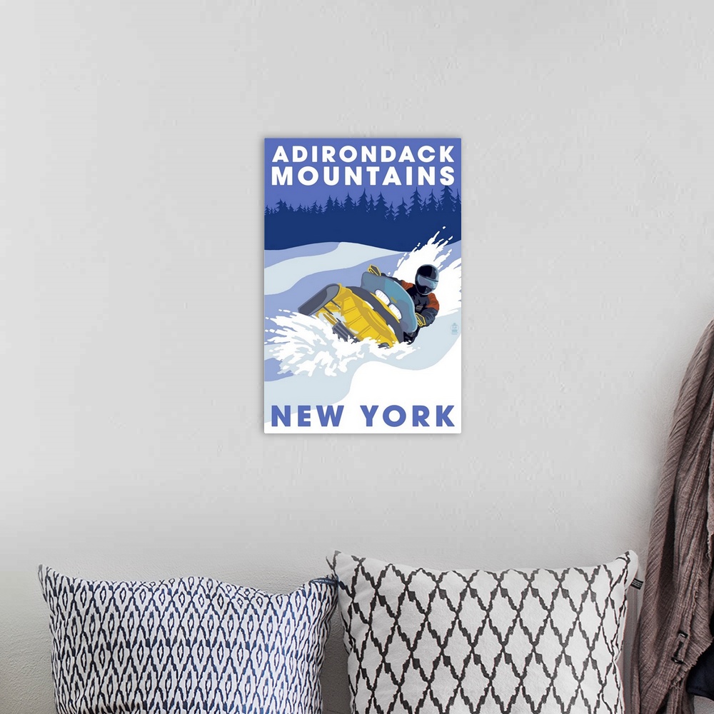 A bohemian room featuring Adirondack Mountains, New York, Snowmobile Scene