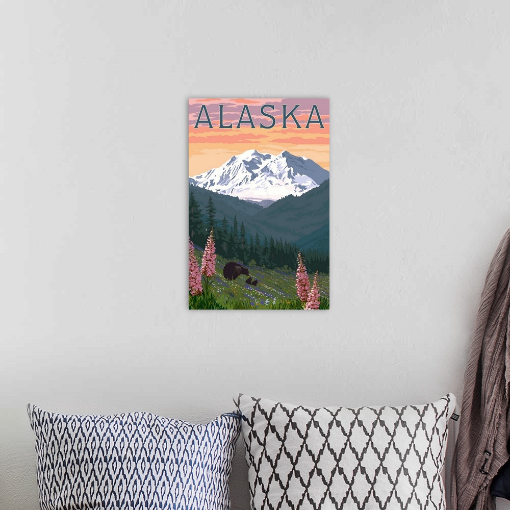 A bohemian room featuring Alaska, Bear and Spring Flowers