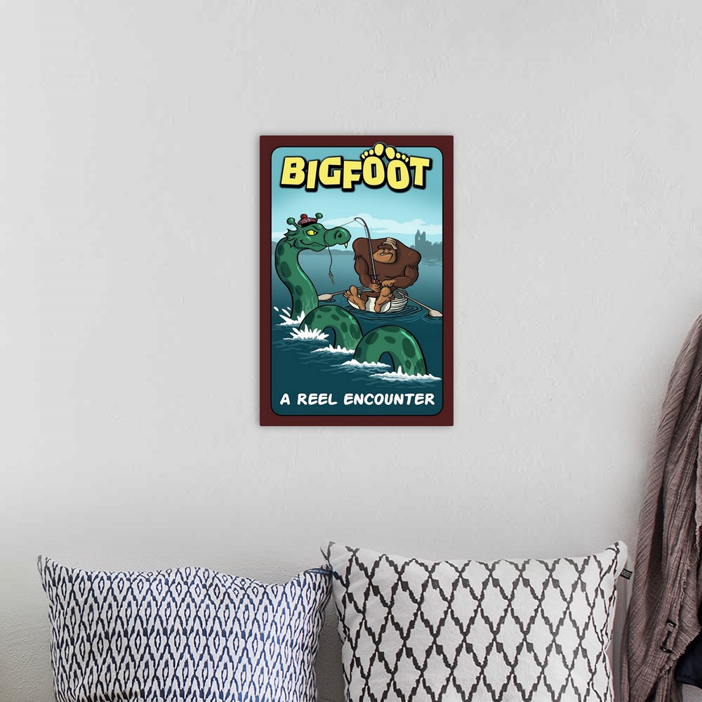 A bohemian room featuring Bigfoot Catches Loch Ness Monster