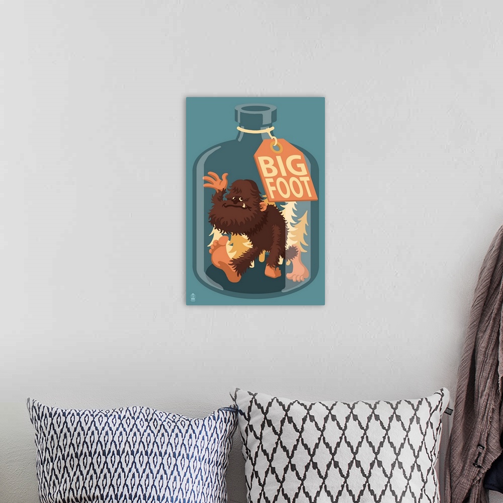 A bohemian room featuring Bigfoot in a Bottle