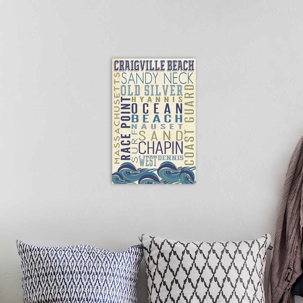A bohemian room featuring Craigville Beach, Massachusetts, Typography (#1)