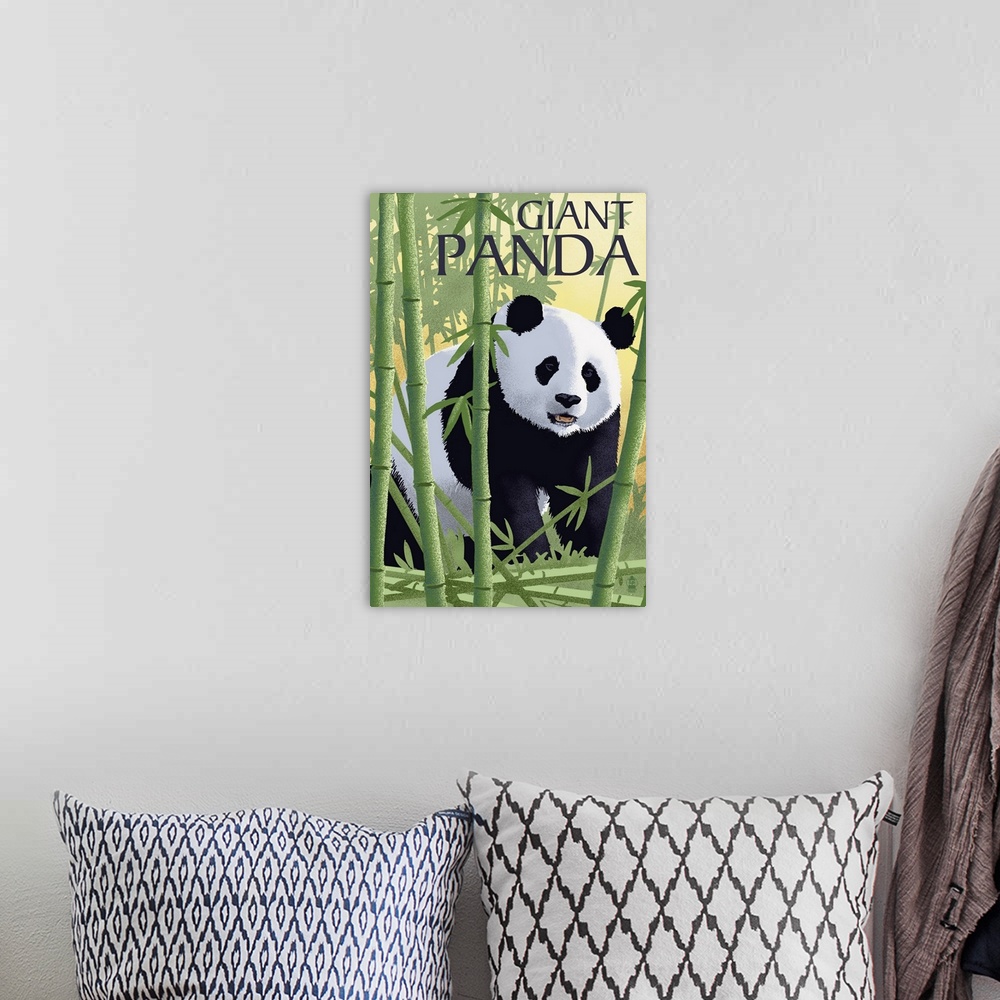A bohemian room featuring Giant Panda, Lithograph Series