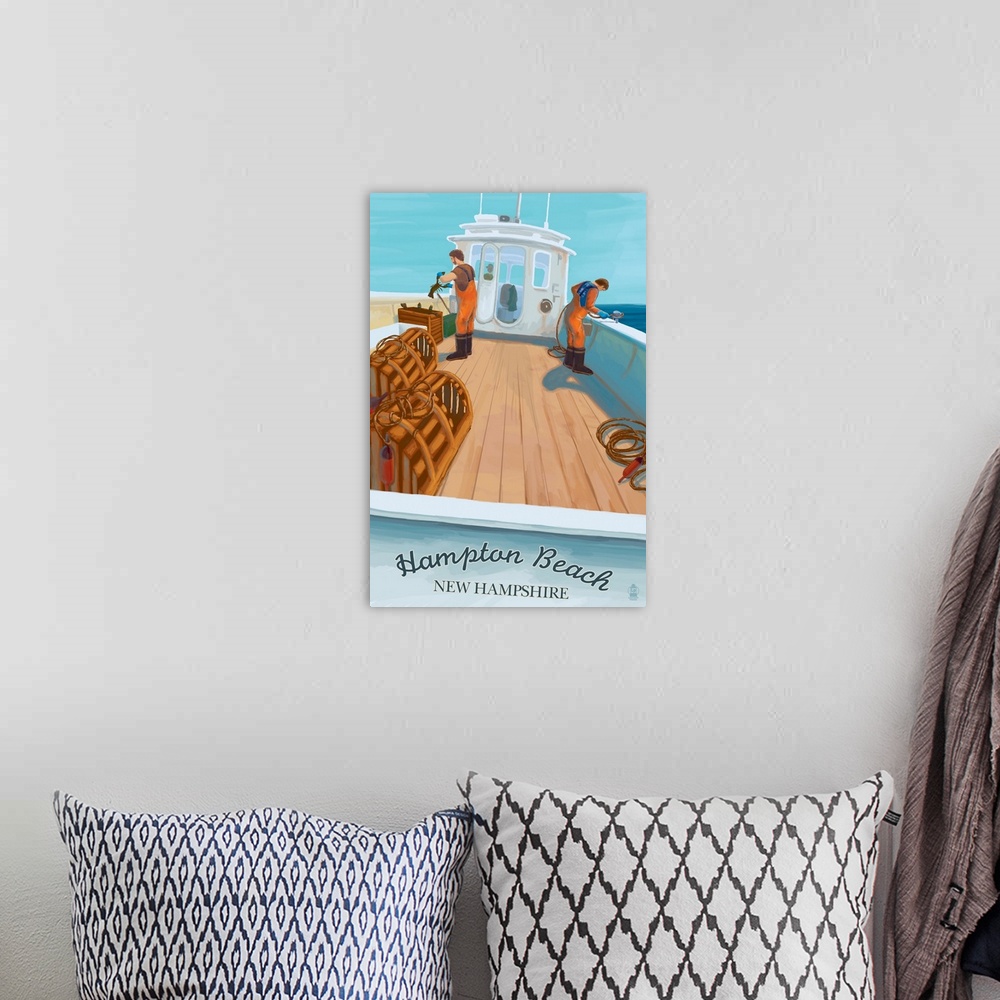 A bohemian room featuring Hampton Beach, New Hampshire, Lobster Boat