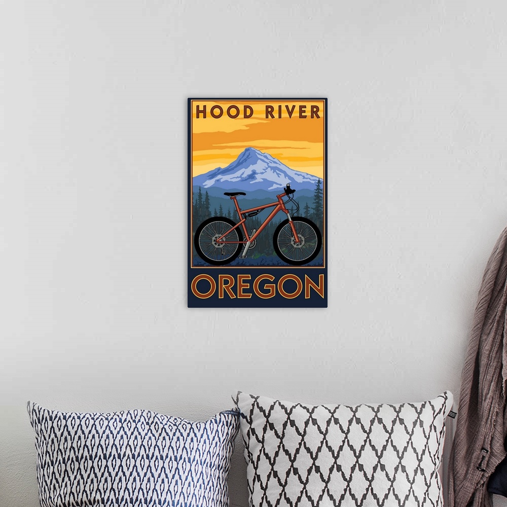 A bohemian room featuring Hood River, Oregon, Mountain Bike Scene