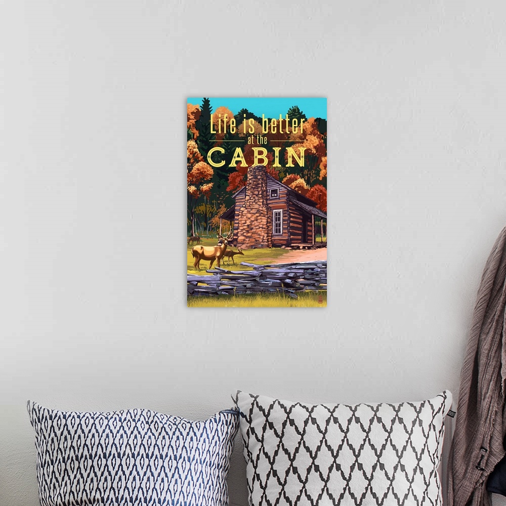 A bohemian room featuring Life is Better at the Cabin, National Park WPA Sentiment