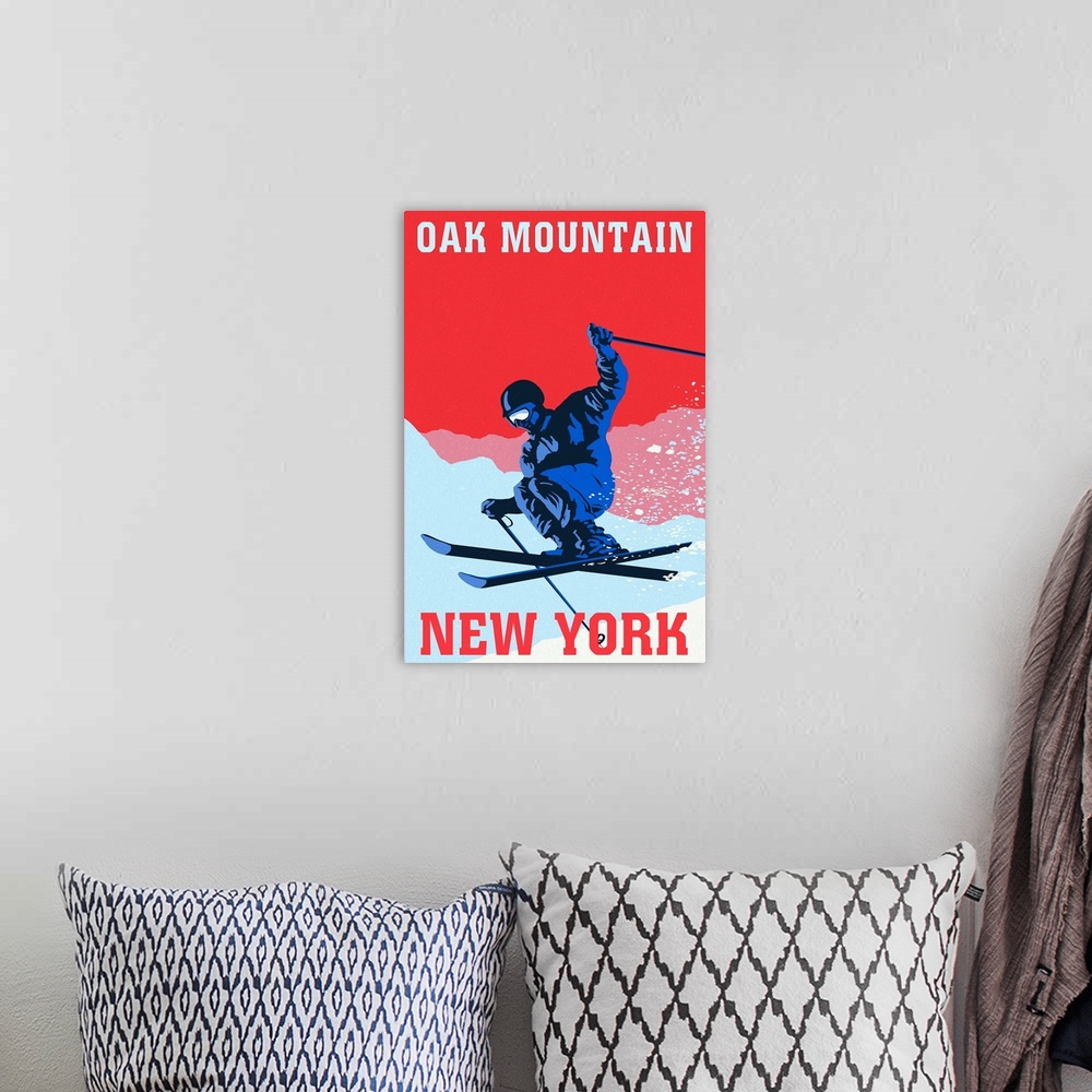 A bohemian room featuring Oak Mountain, Speculator, New York, Colorblocked Skier