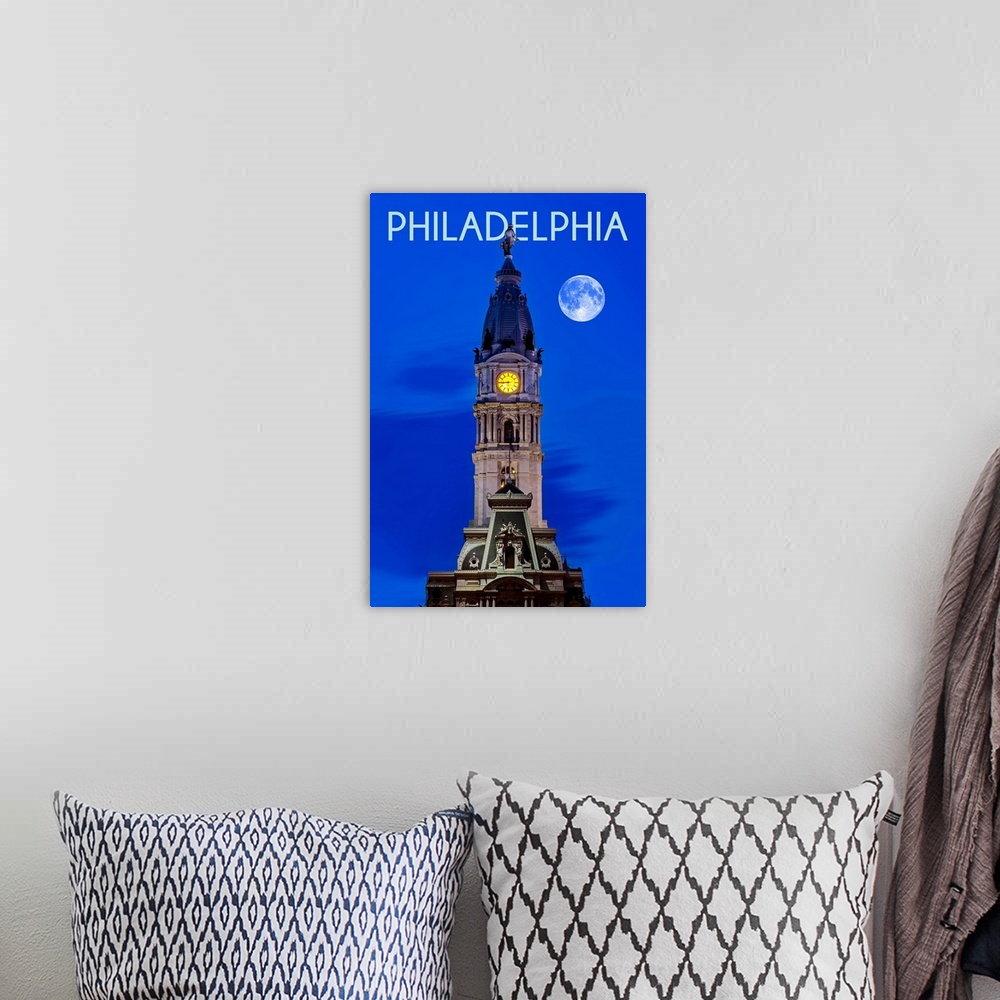 A bohemian room featuring Philadelphia, Pennsylvania, City Hall and Full Moon
