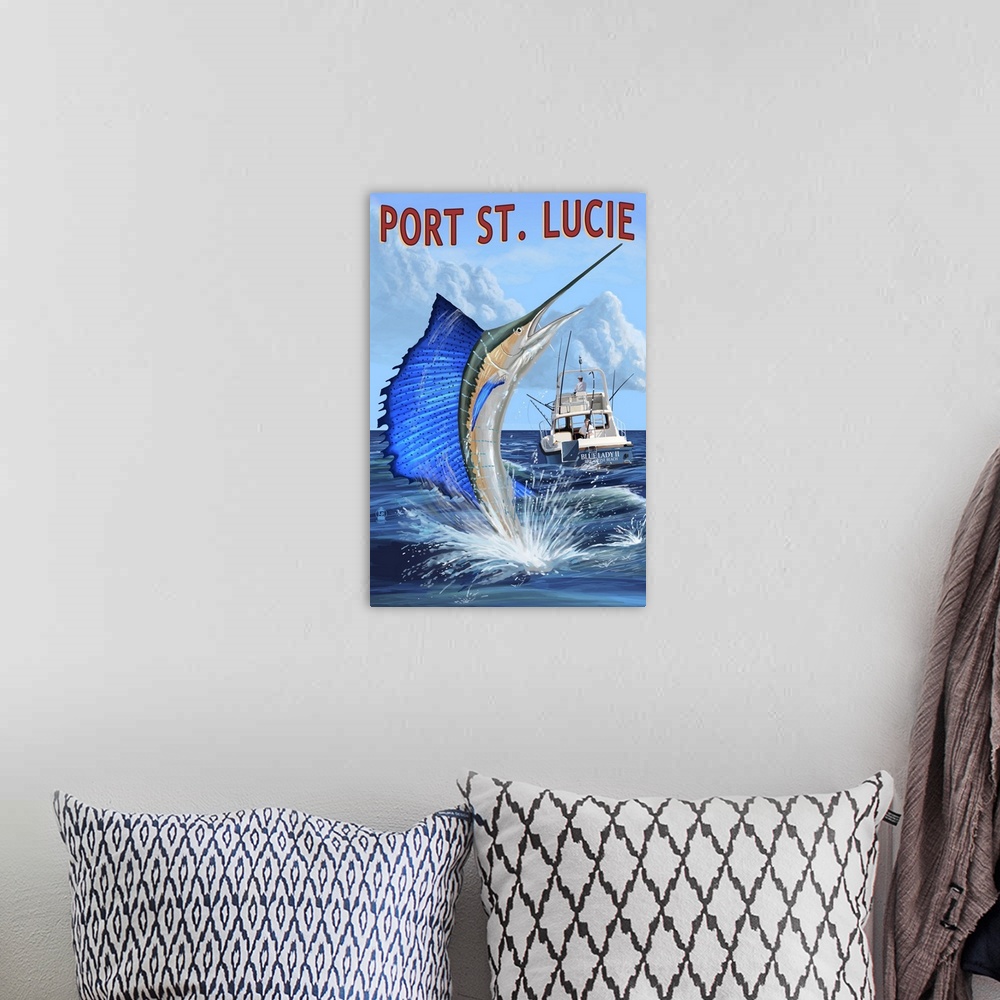 A bohemian room featuring Port St. Lucie, Florida, Sailfish