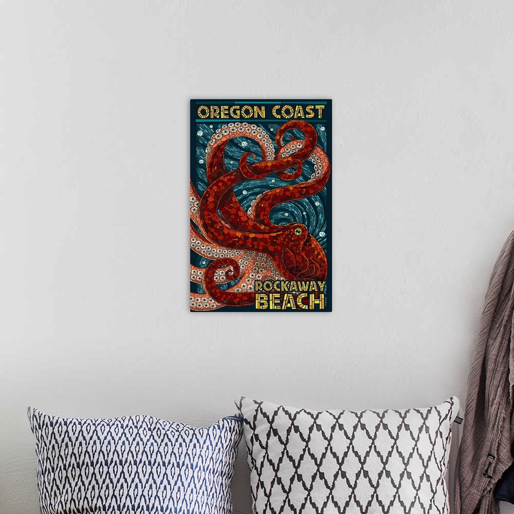 A bohemian room featuring Rockaway Beach, Oregon, Mosaic Octopus
