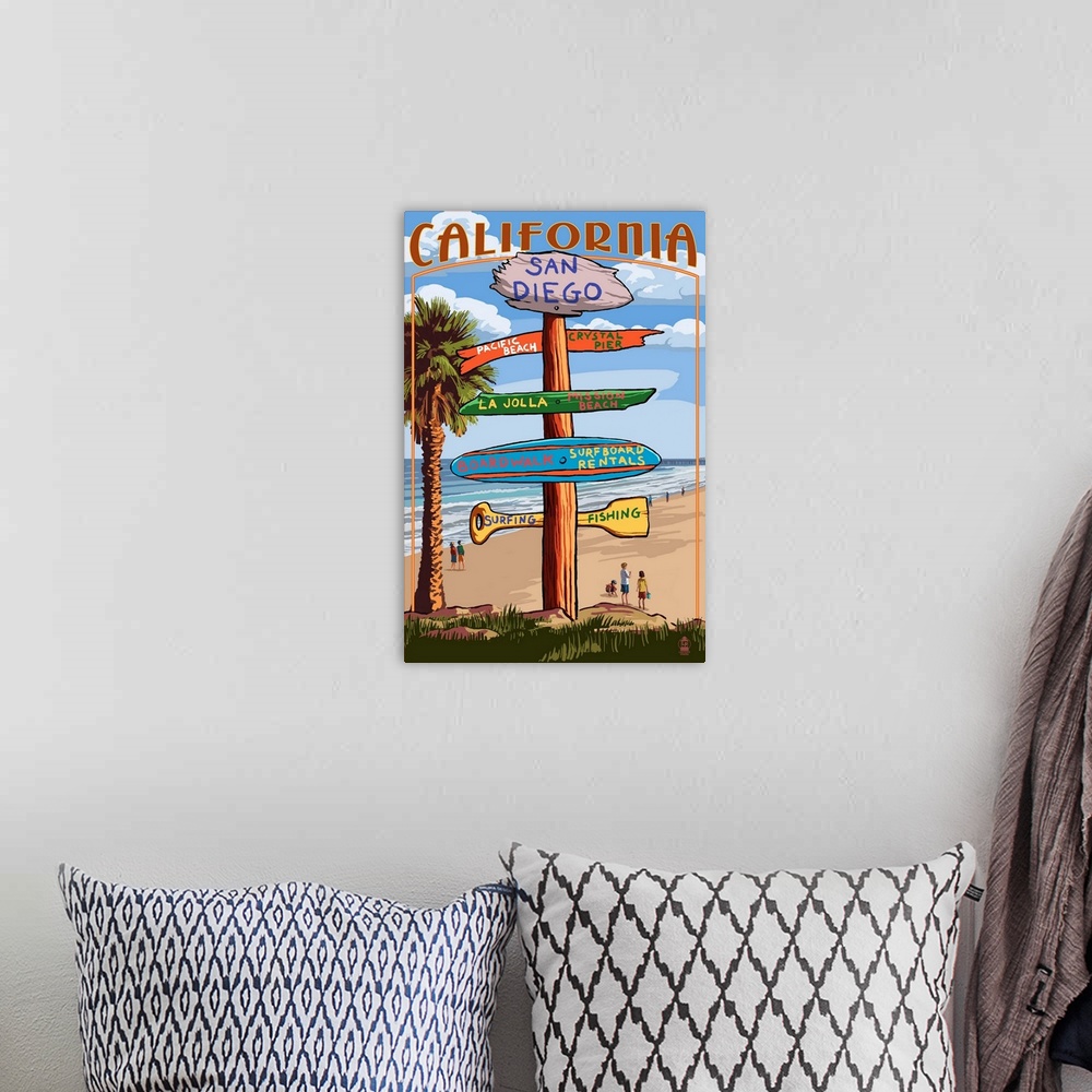 A bohemian room featuring San Diego, California, Destination Sign (#2)