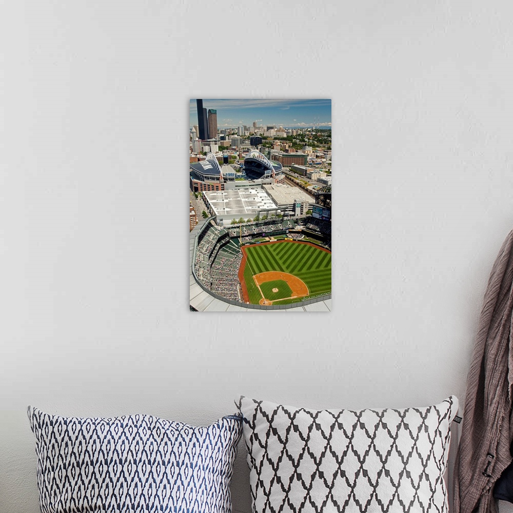 A bohemian room featuring Safeco Field, Home Of Seattle Mariners, Seattle - Aerial Photograph
