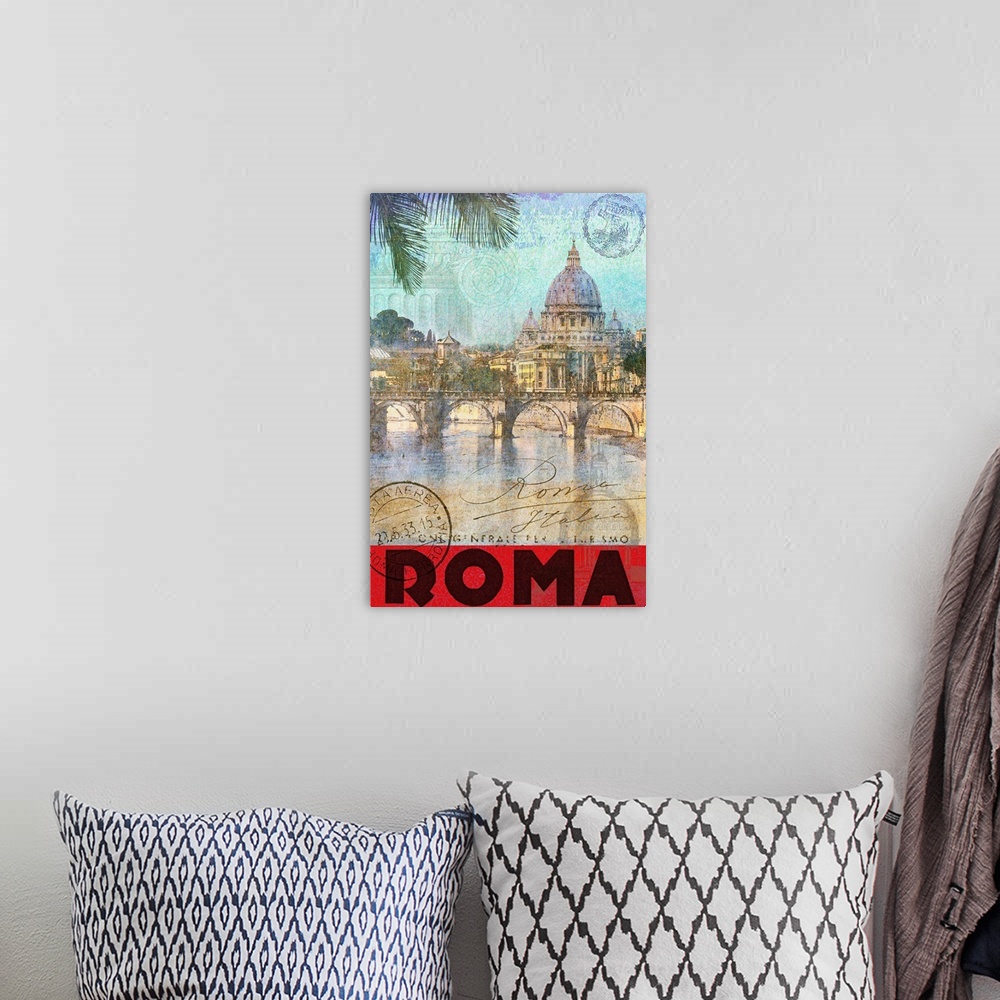 A bohemian room featuring Roma Poster