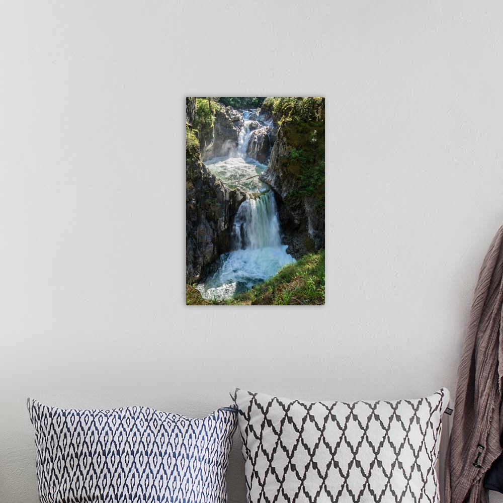 A bohemian room featuring View of Upper Waterfall, Little Qualicum Falls Provincial Park, Little Qualicum River, British Co...