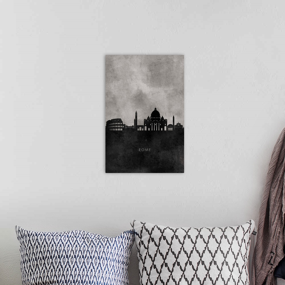 A bohemian room featuring Skyline silhouette of Rome