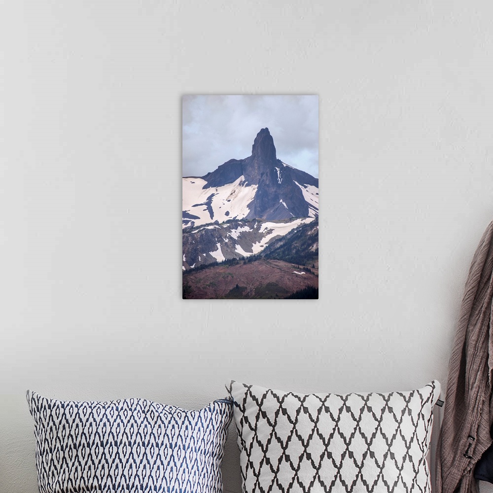 A bohemian room featuring View of the Black Tusk, Stratovolcano in British Columbia, Canada.