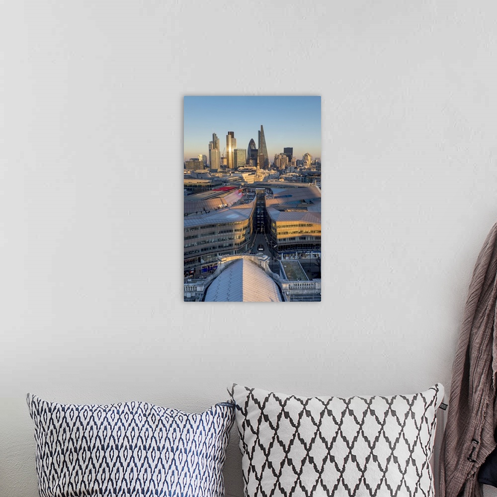 A bohemian room featuring City skyline from St. Pauls, London, England