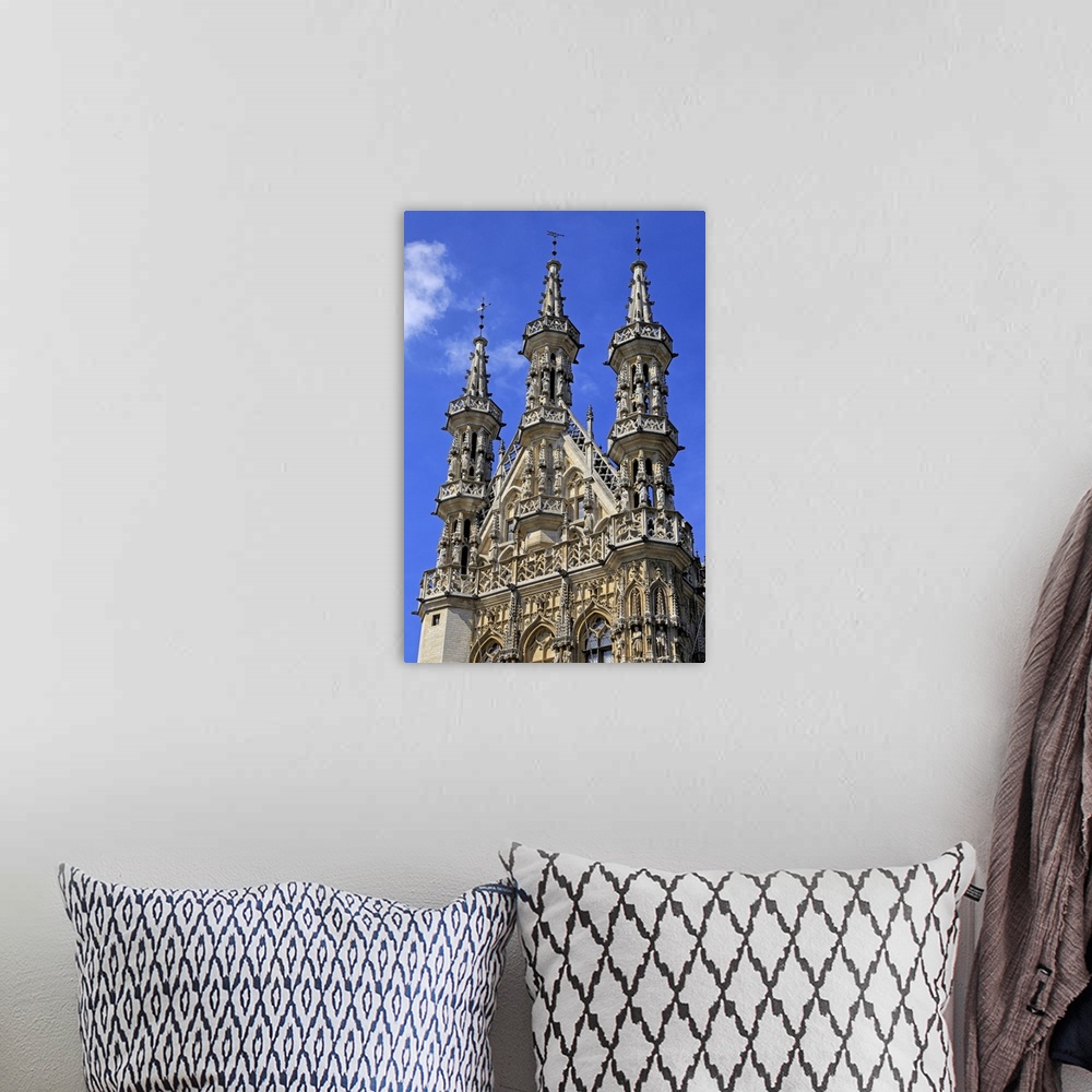 A bohemian room featuring Late Gothic Town Hall at Grote Markt Square, Leuven, Brabant, Belgium