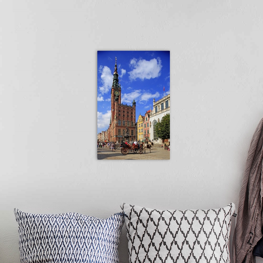 A bohemian room featuring Town Hall of Rechtstadt District on Long Market in Gdansk, Gdansk, Pomerania, Poland