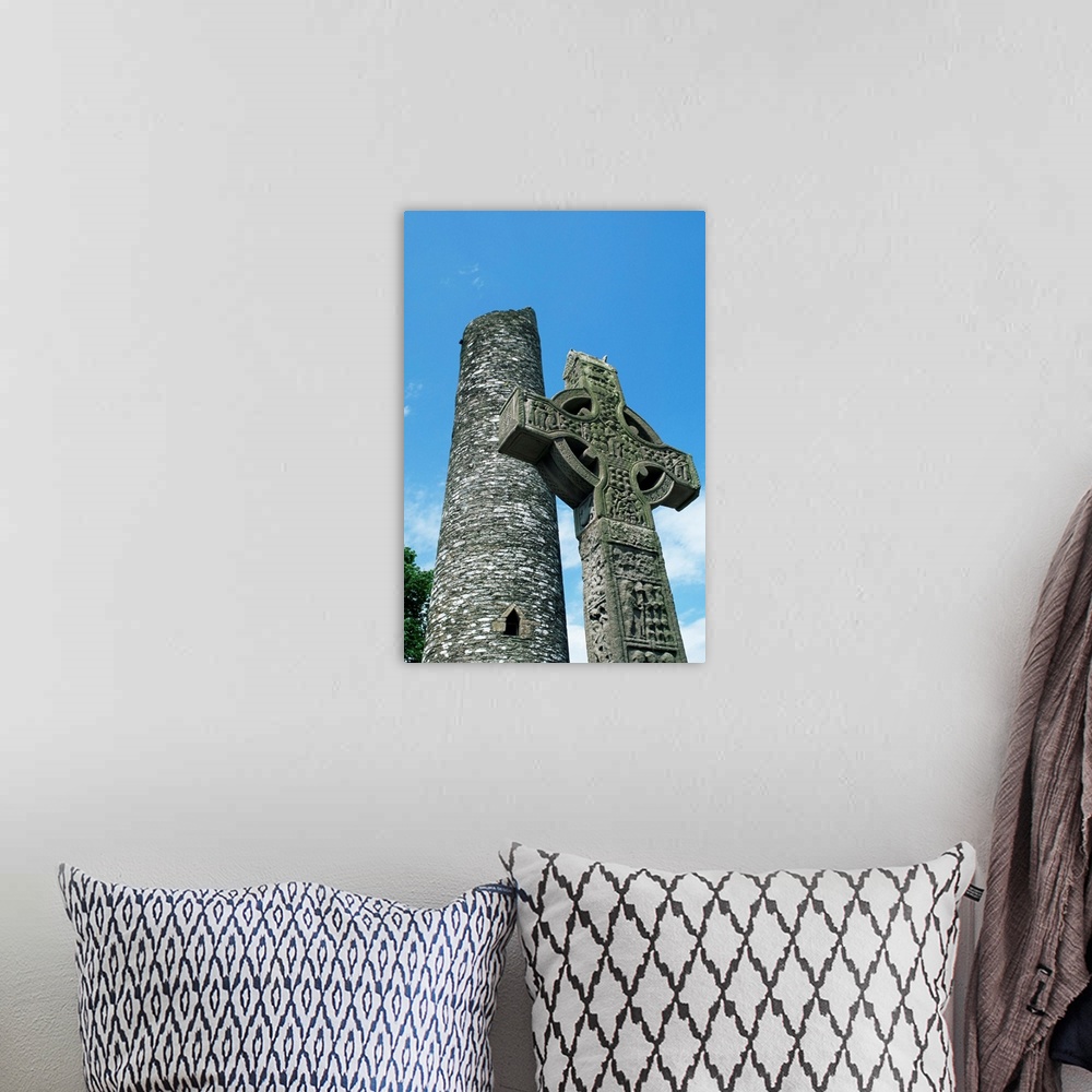 A bohemian room featuring West High Cross and 10th century tower, Monasterboice, County Louth, Leinster, Ireland