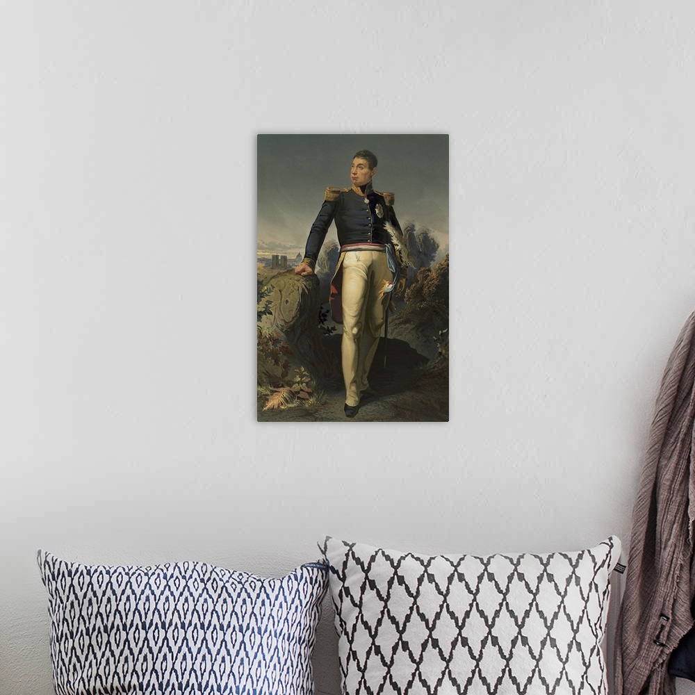 A bohemian room featuring American history lithograph shows the French aristocrat Marquis de Lafayette.