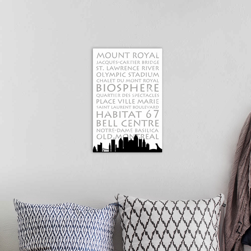 A bohemian room featuring Montreal Skyline