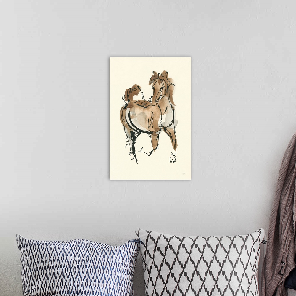 A bohemian room featuring Sketchy Horse V