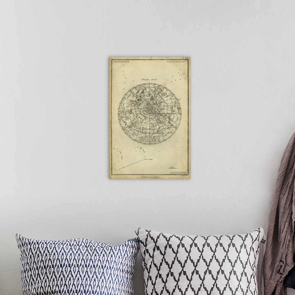 A bohemian room featuring Antique Astronomy Chart I