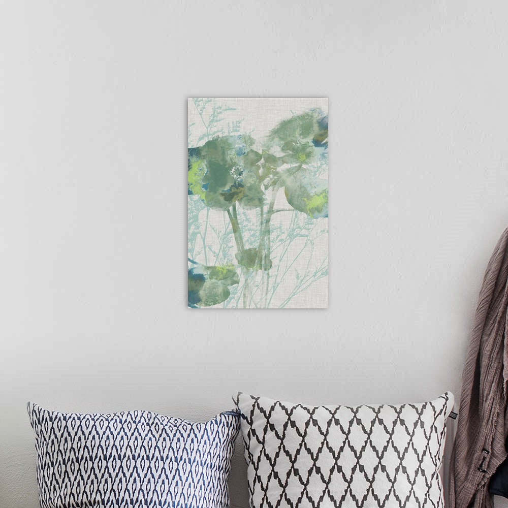 A bohemian room featuring Watercolor Flower Panel II