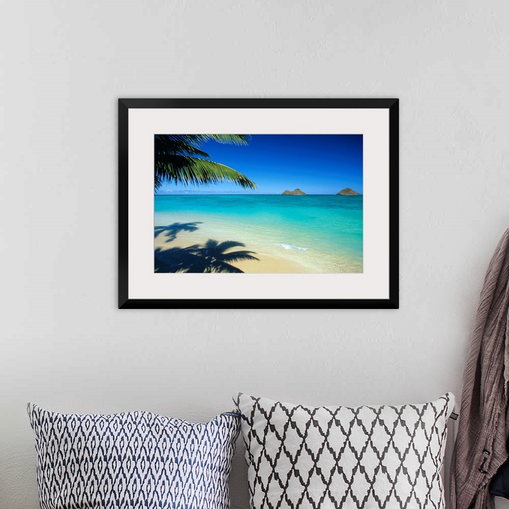 A bohemian room featuring Hawaii, Oahu, Lanikai Beach With Calm Turquoise Water