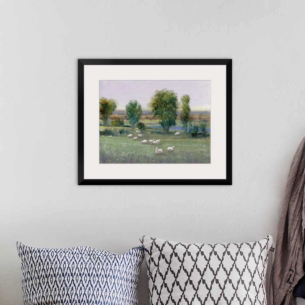 A bohemian room featuring Field of Sheep I