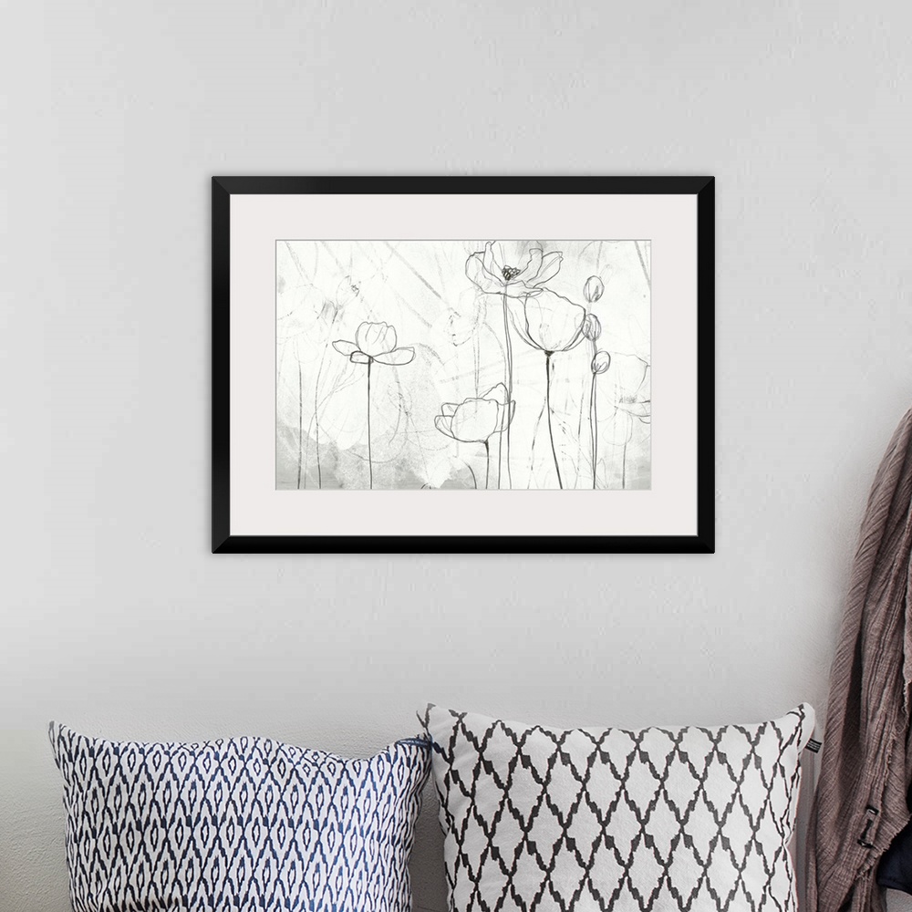 A bohemian room featuring Poppy Sketches II