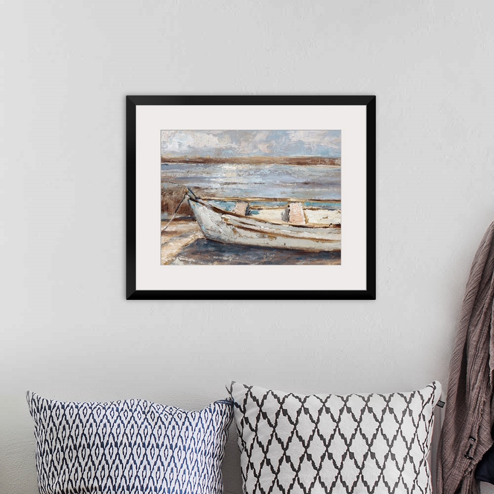A bohemian room featuring Weathered Rowboat II