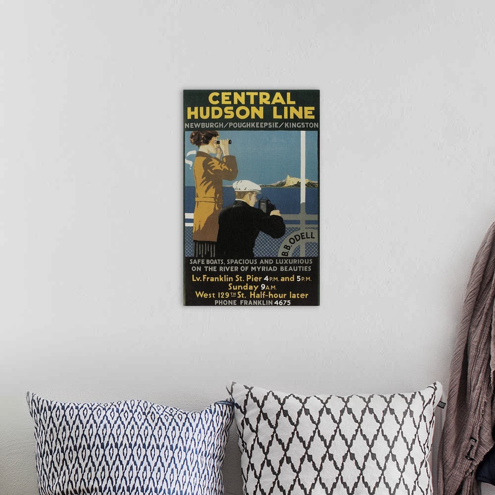 A bohemian room featuring Travel Poster, Central Hudson Line