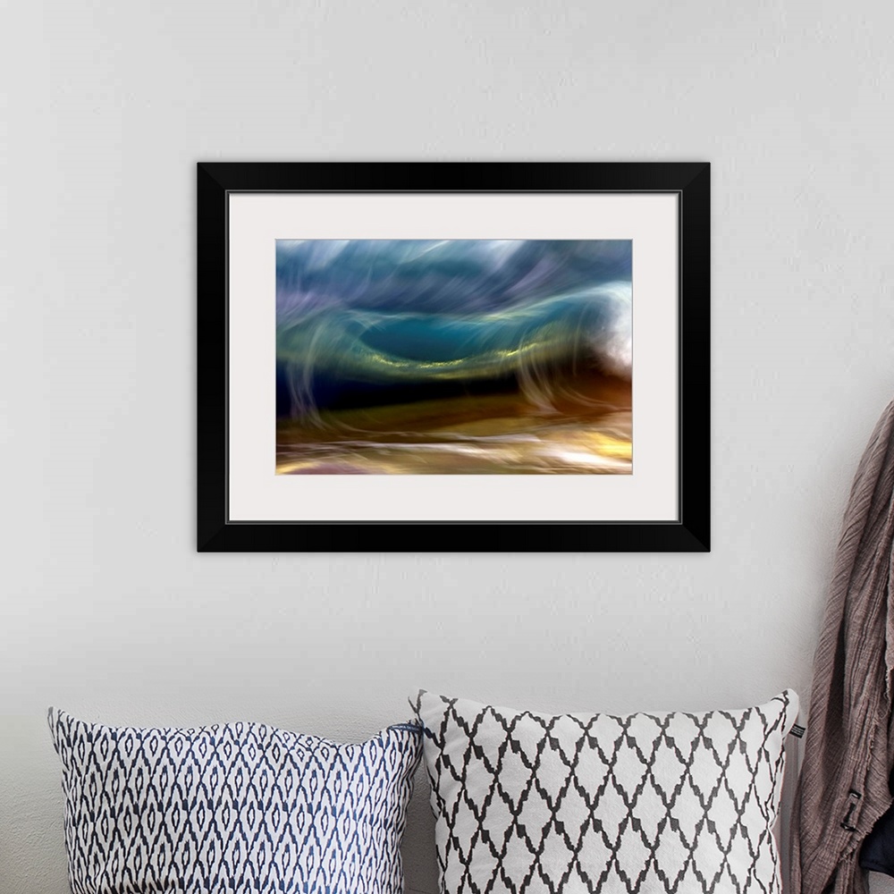 A bohemian room featuring Ocean wave blurred by motion; Hawaii, United States of America
