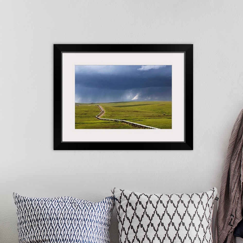 A bohemian room featuring Scenic view of the Trans Alaska Oil Pipeline from the Haul Road (James Dalton Highway), Arctic Al...