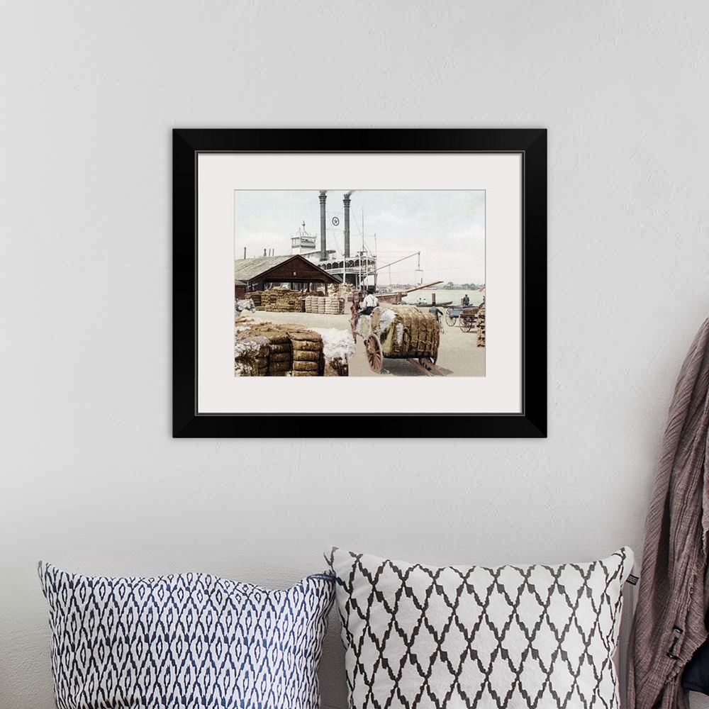 A bohemian room featuring The Cotton Docks Mobile Alabama 1 Vintage Photograph