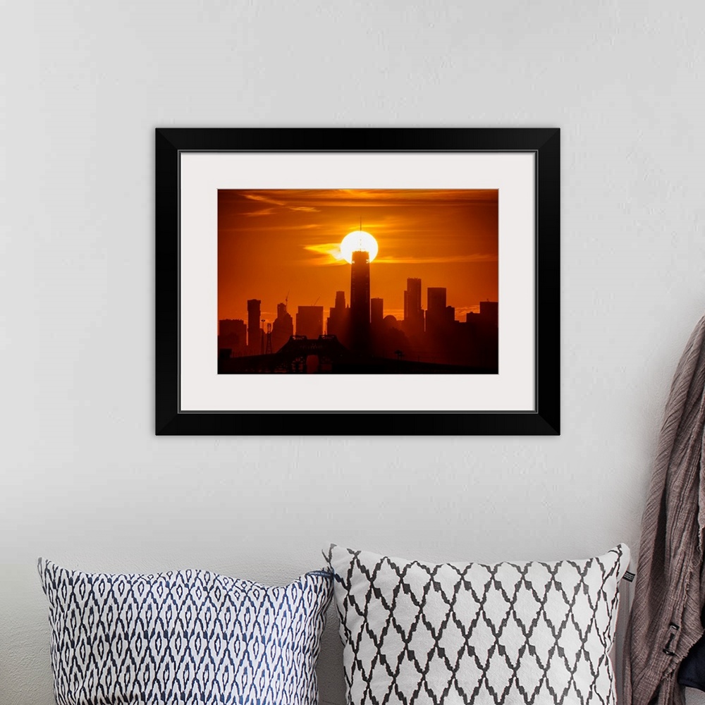 A bohemian room featuring Freedom Tower At Sunrise