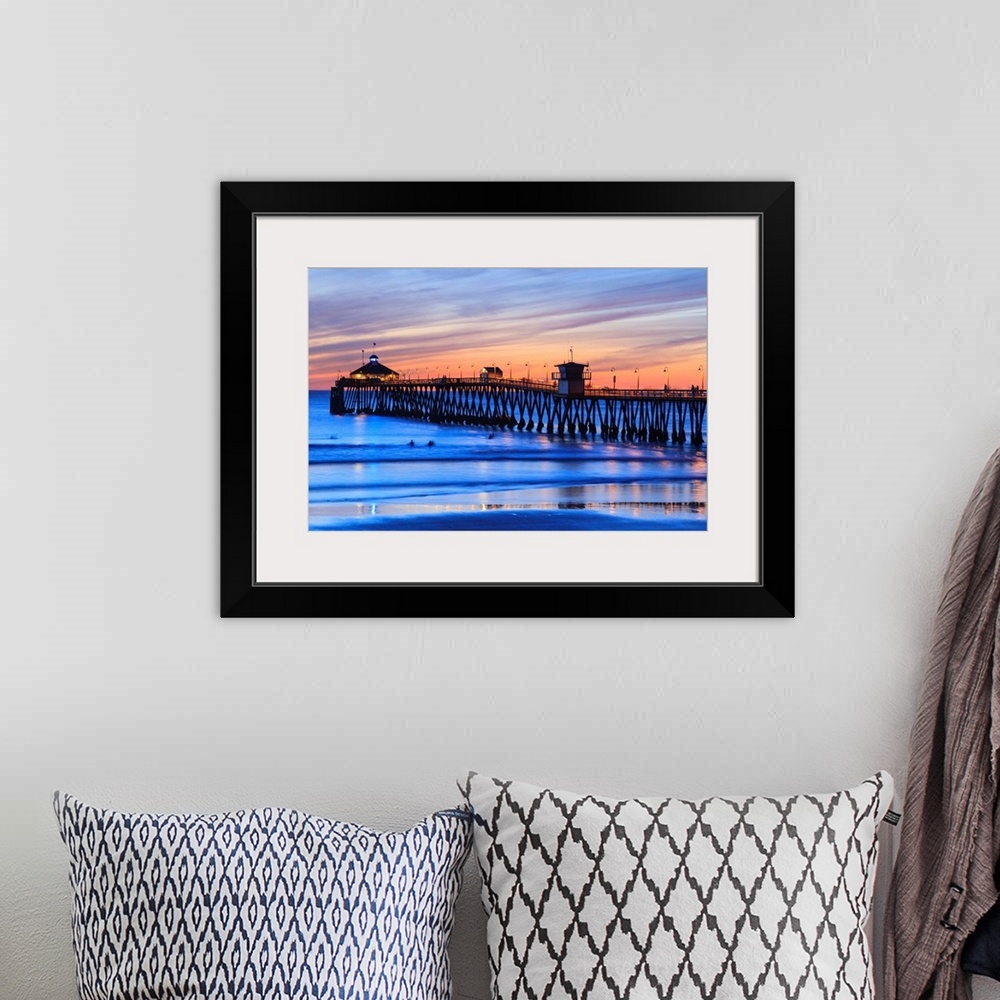 A bohemian room featuring Imperial Beach Pier at Twilight, San Diego, Southern CA, USA