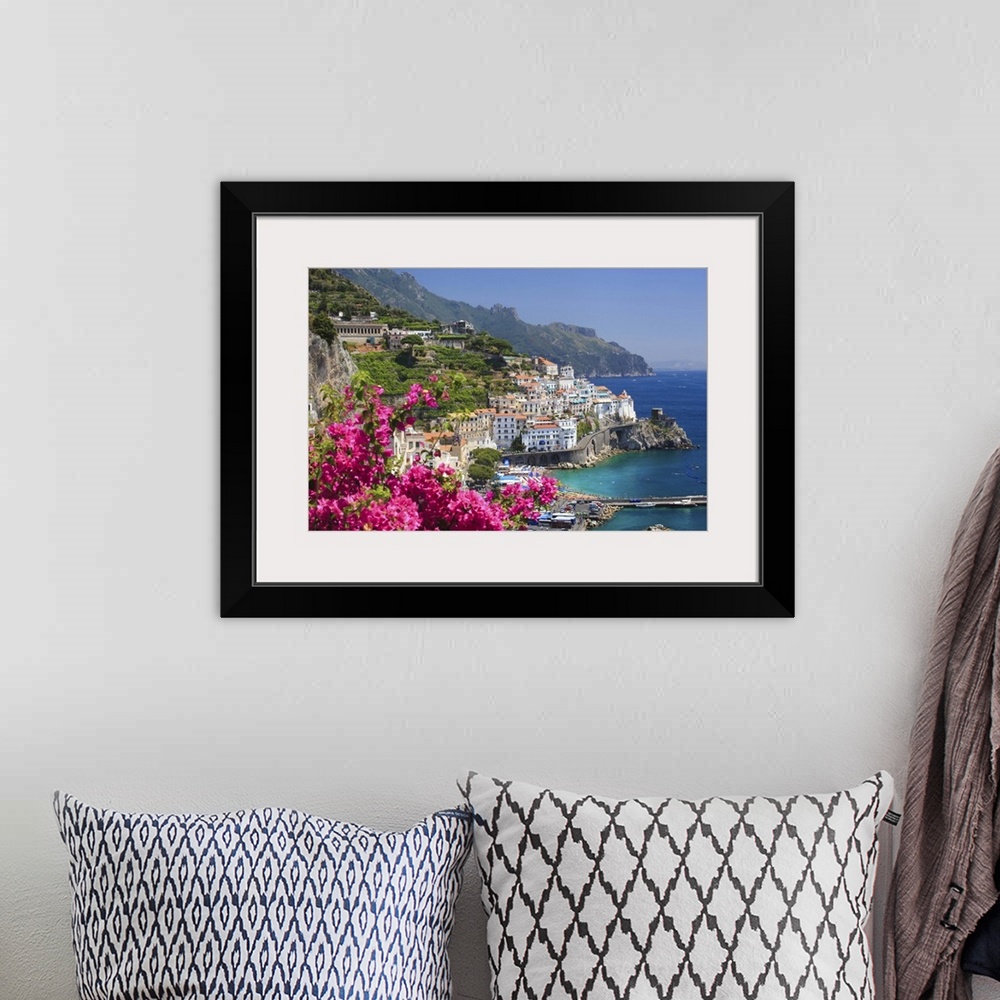 A bohemian room featuring Italy, Campania, Amalfi Coast, Amalfi, Amalfi overview from Grand Hotel