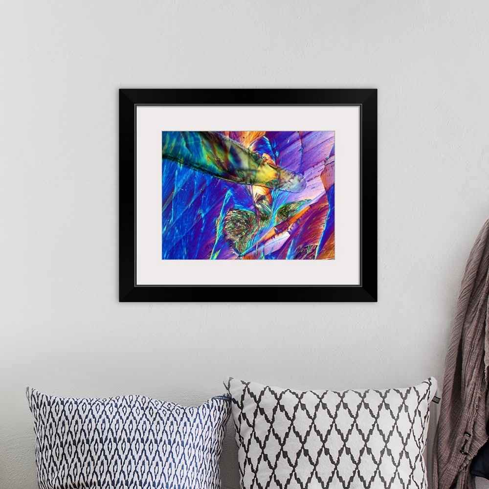 A bohemian room featuring This horizontal art works is an abstract fine art photograph that is a blend of textures and neon...