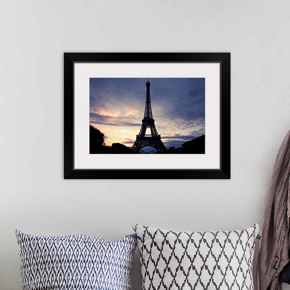 A bohemian room featuring Eiffel Tower at sunset, Paris, France