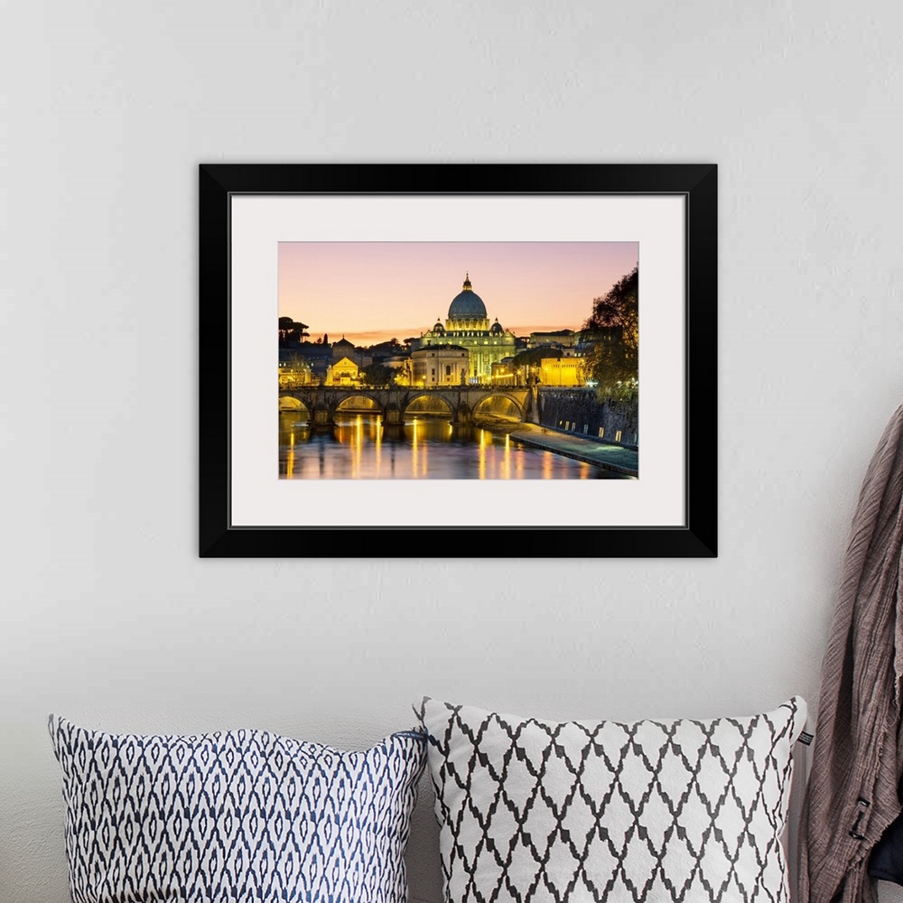 A bohemian room featuring Rome, St. Peter's Basilica at Dusk