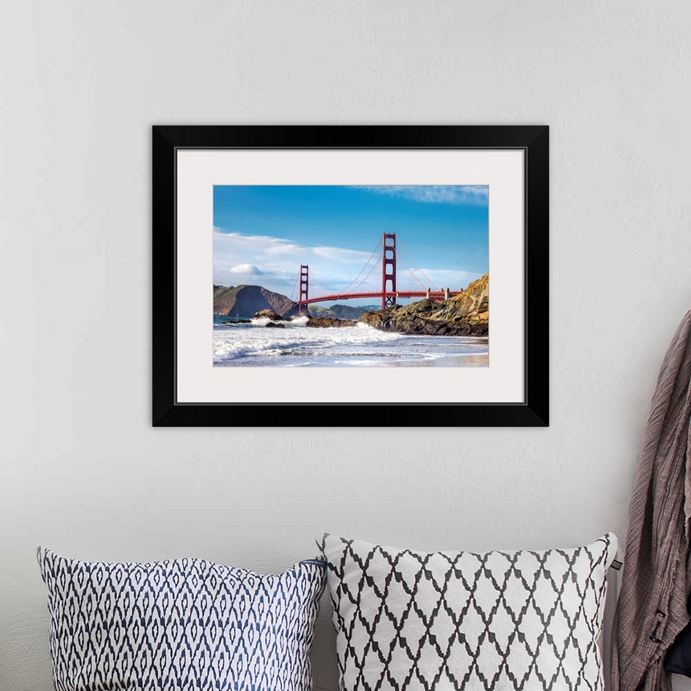 A bohemian room featuring Golden Gate bridge, San Francisco, California, USA