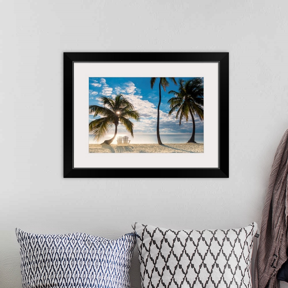 A bohemian room featuring Palm Trees And Love Seat,  Islamorada, Florida Keys, USA