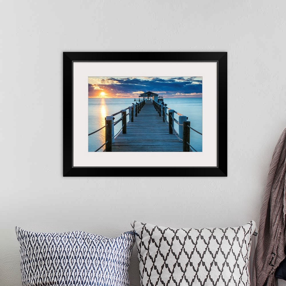 A bohemian room featuring Pier At Sunrise, Islamorada, Florida Keys, USA