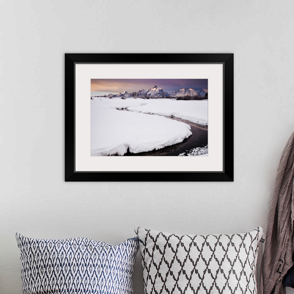 A bohemian room featuring A Partially Frozen Creek Reflects Morning Light, Grand Teton Range, Jackson Hole