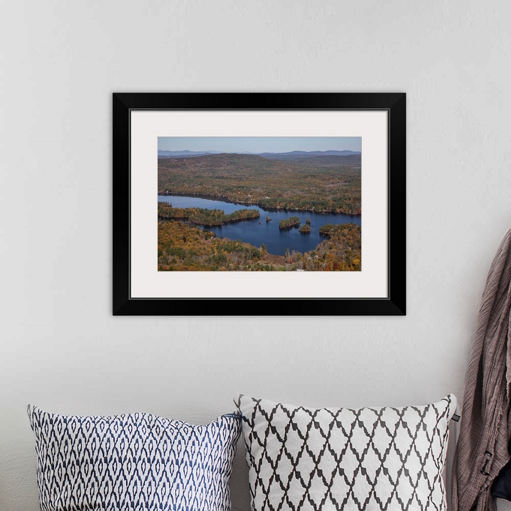 A bohemian room featuring Bow Lake, Northwood, New Hampshire, USA - Aerial Photograph