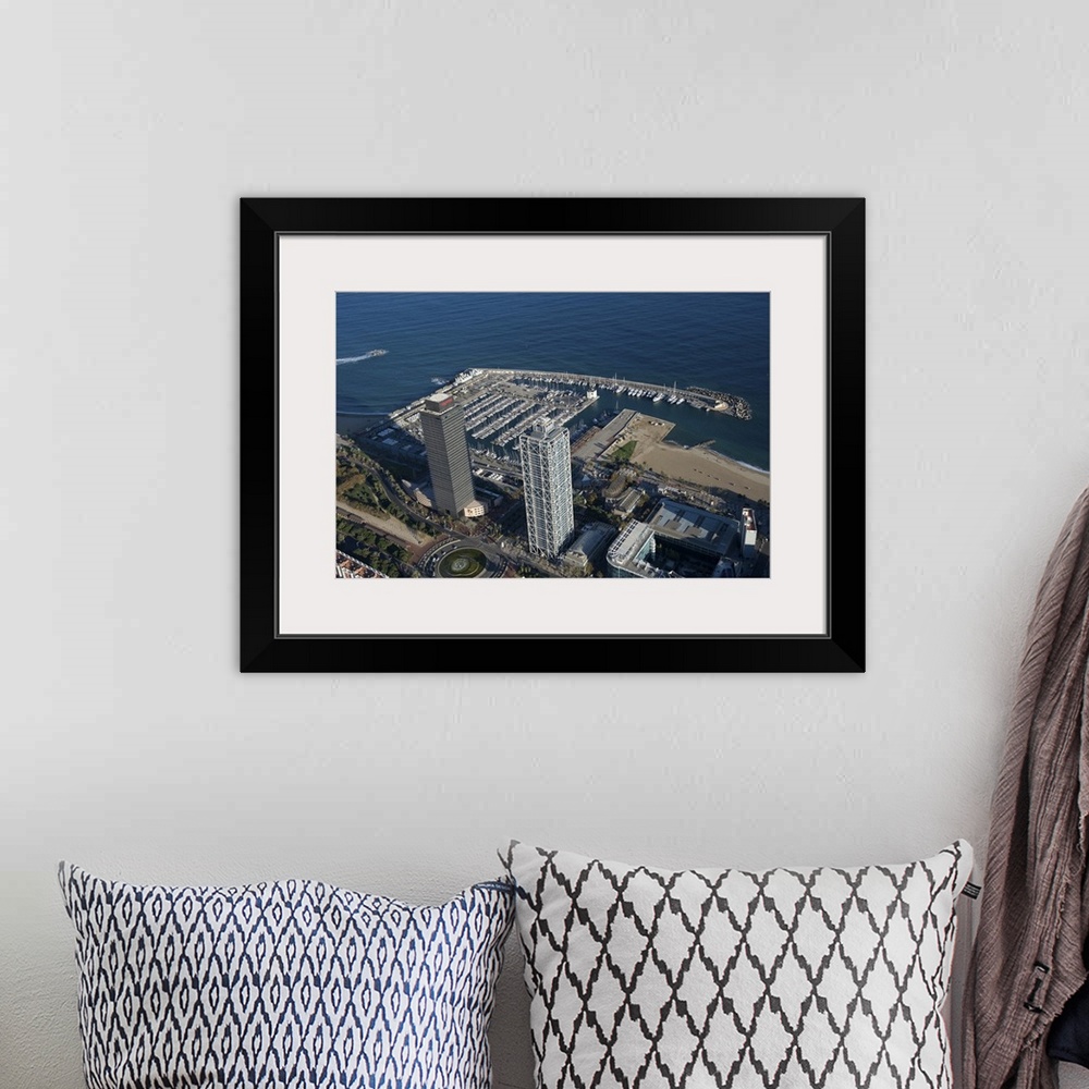 A bohemian room featuring Hotel Arts and Torre Mapfre, Barcelona, Spain - Aerial Photograph