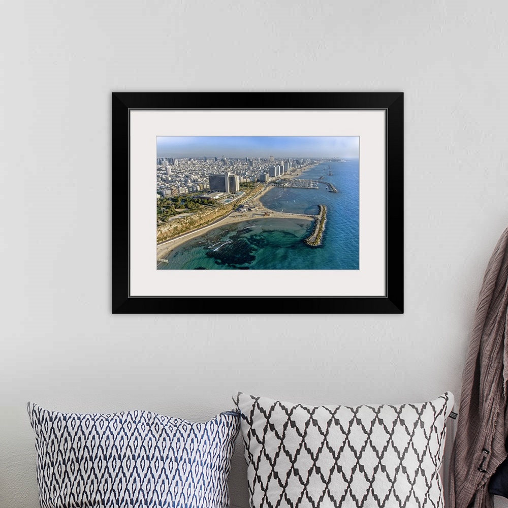 A bohemian room featuring Tel Aviv Shore Line, Tel Aviv - Aerial Photograph