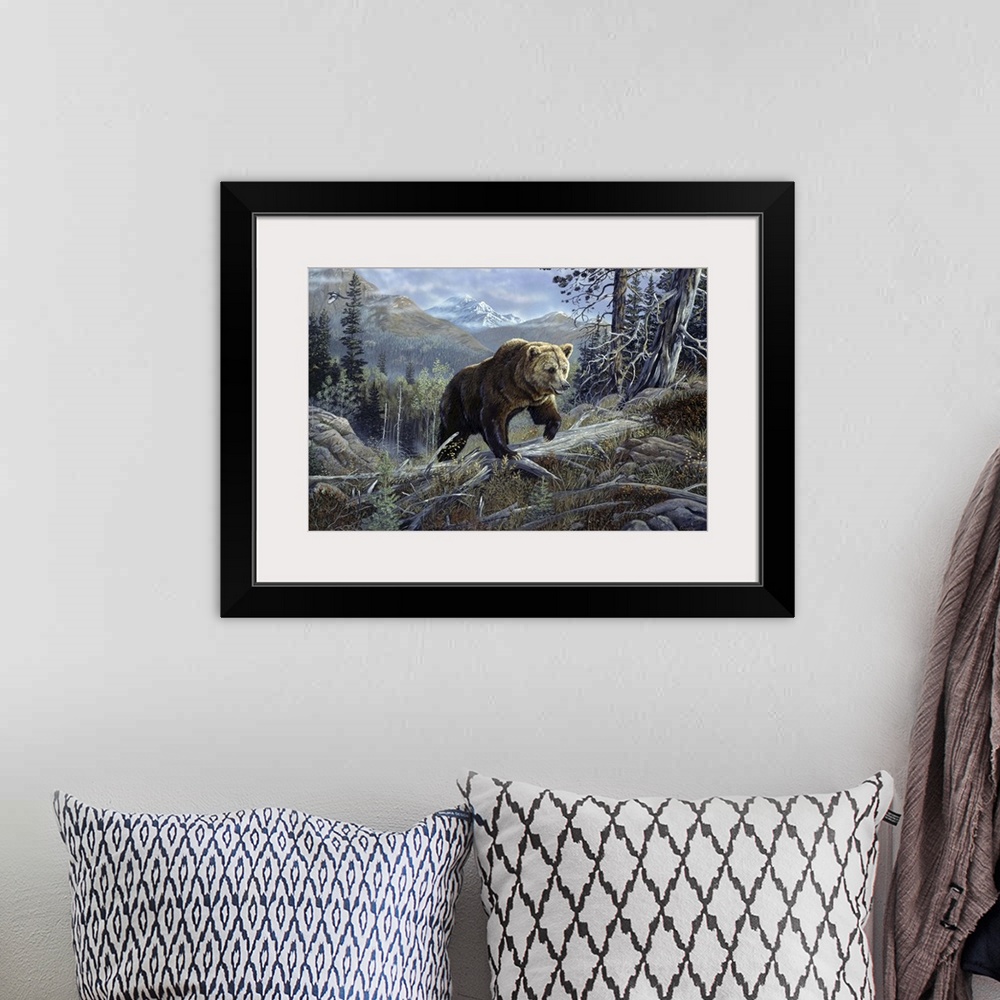 A bohemian room featuring Over the Top Grizzly